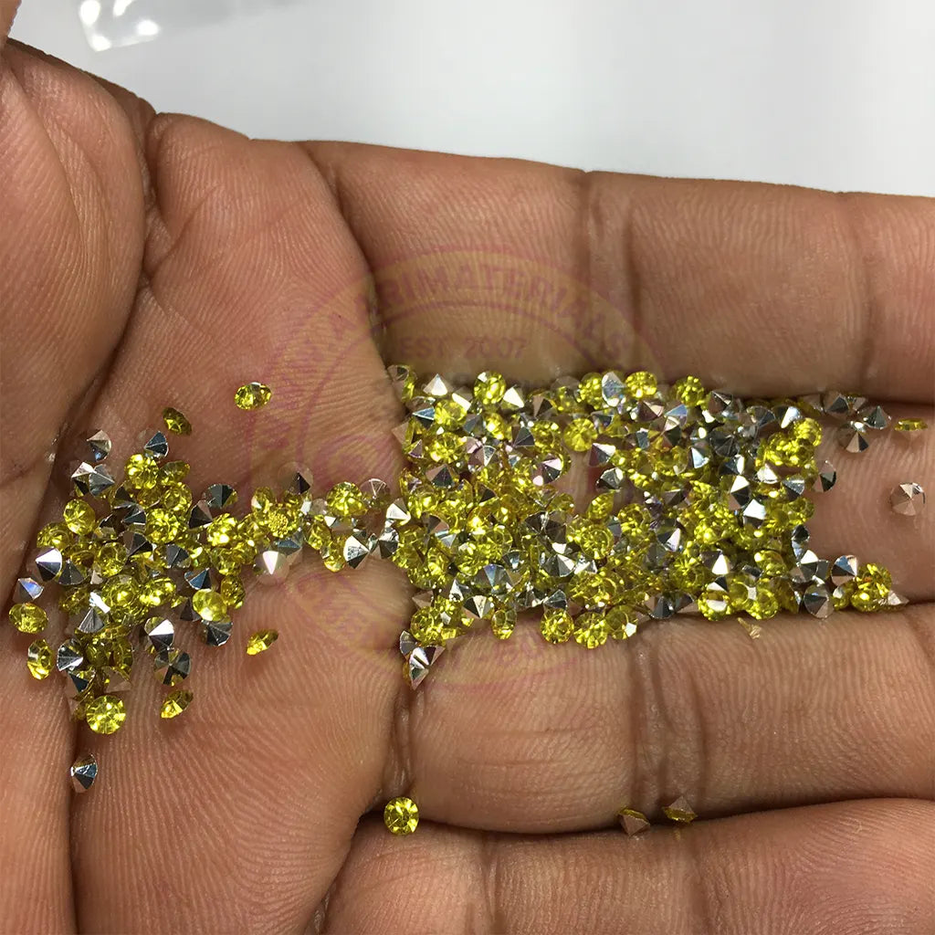 Zicron or Jarkan Stone Diamond Stone (Size SS12) Color Yellow (10Grams) Plastic