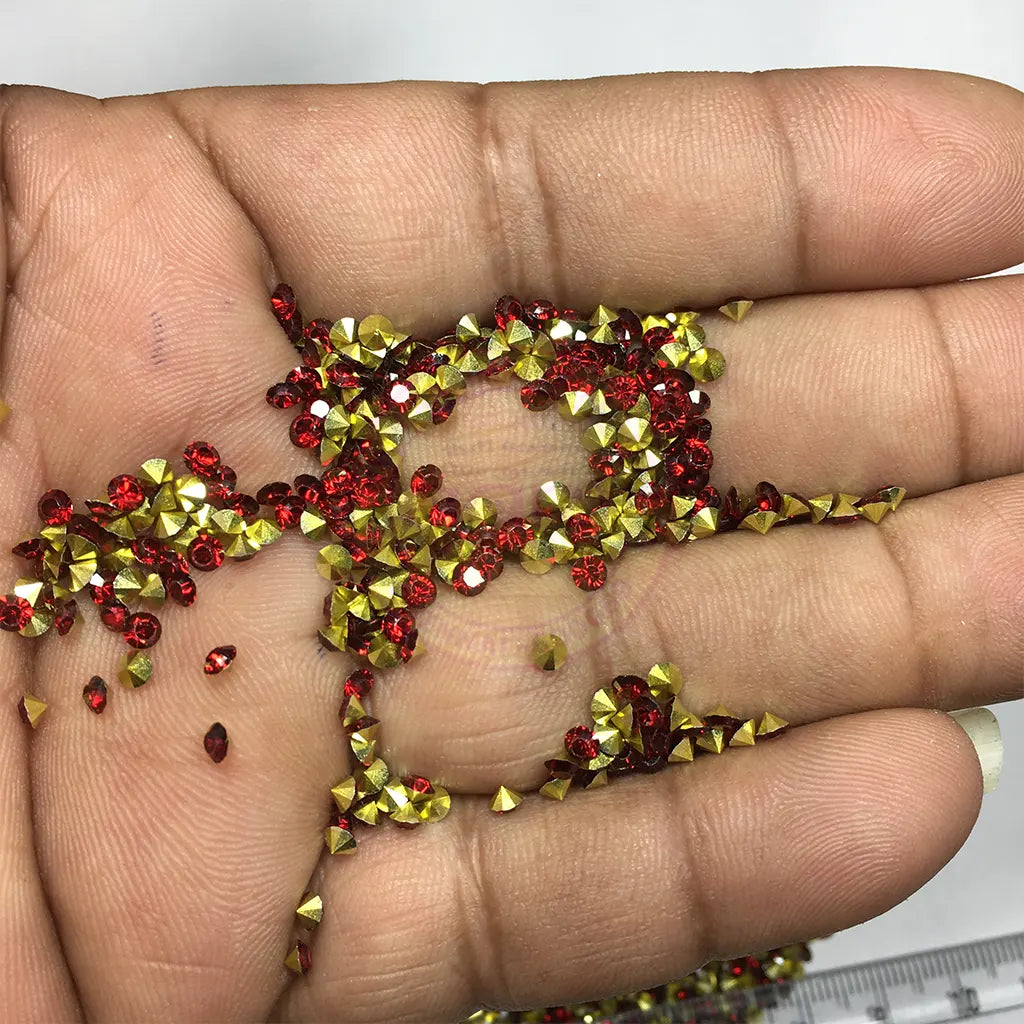 Zicron or Jarkan Stone Diamond Stone (Size SS12) Color Red (10Grams) Plastic