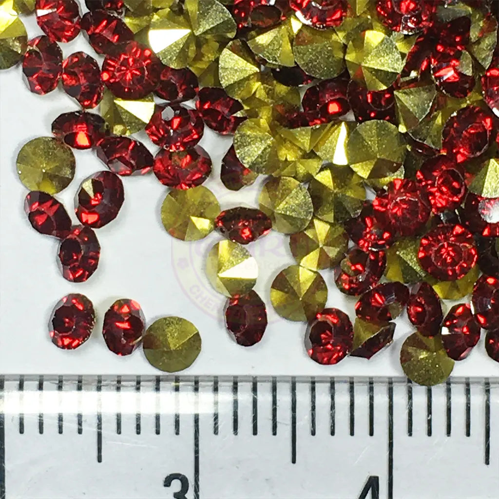 Zicron or Jarkan Stone Diamond Stone (Size SS12) Color Red (10Grams) Plastic
