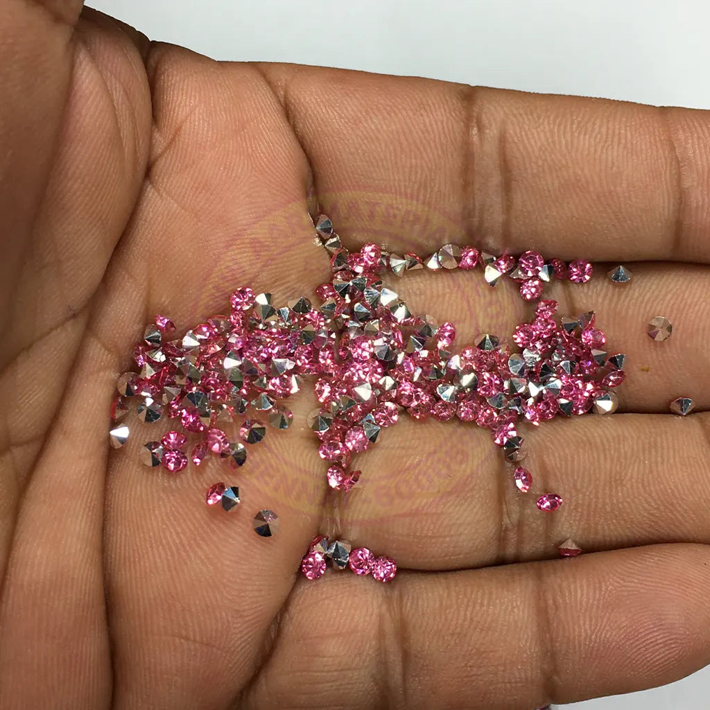 Zicron or Jarkan Stone Diamond Stone (Size SS12) Color Pink (10Grams) Plastic