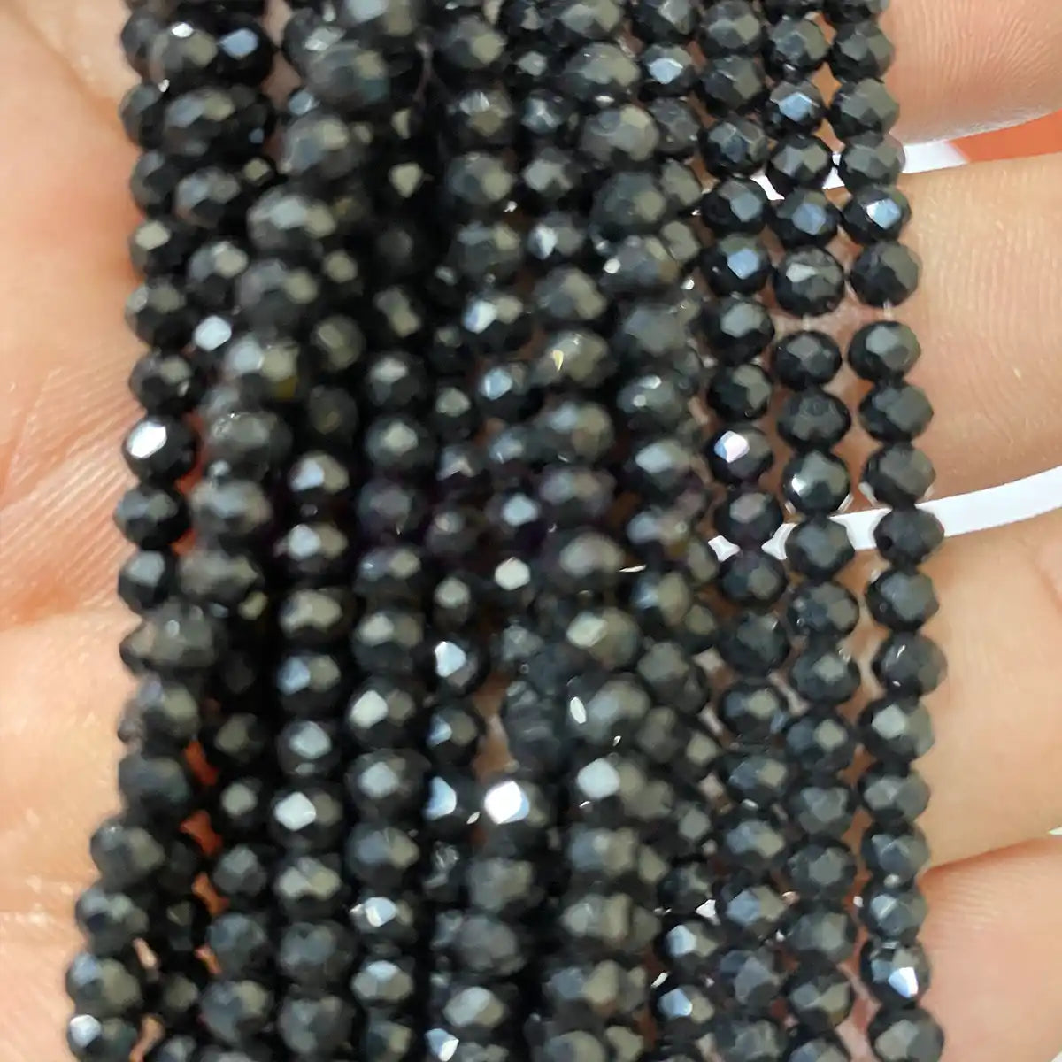 4mm Crystal Diamond Cut Round Faceted Beads 1 String