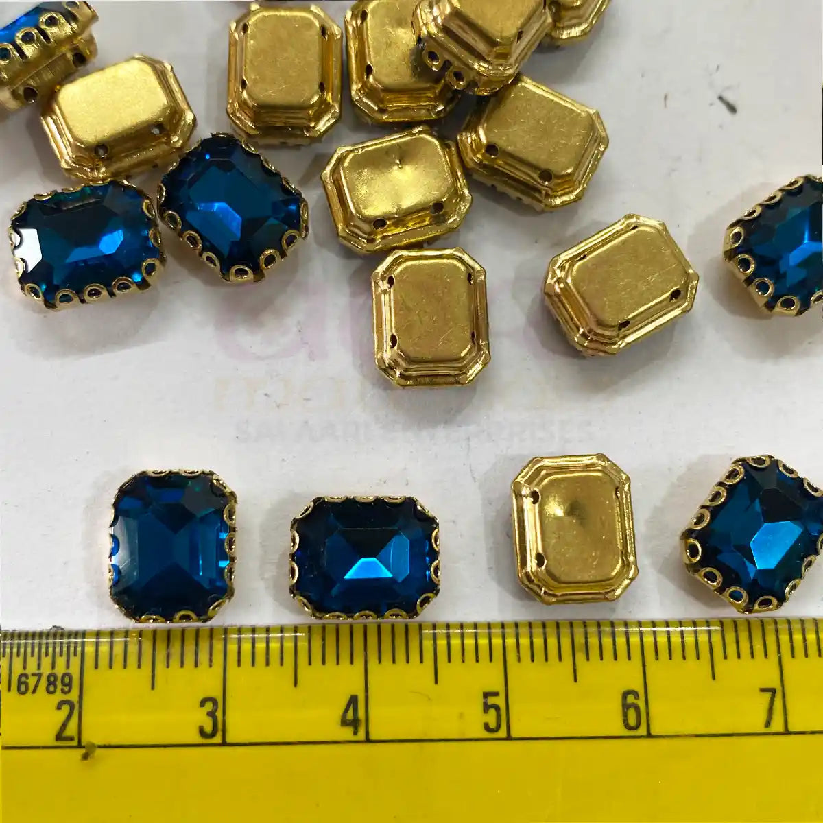 Kundan Clip Stone 10MMx8MM Rectangle Shape (1Piece)
