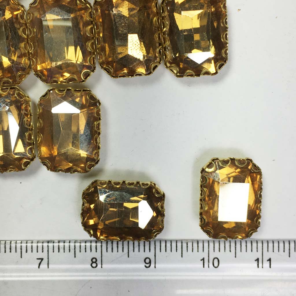 Kundan Clip Stone 14MMx10MM Rectangle Shape (1Piece)