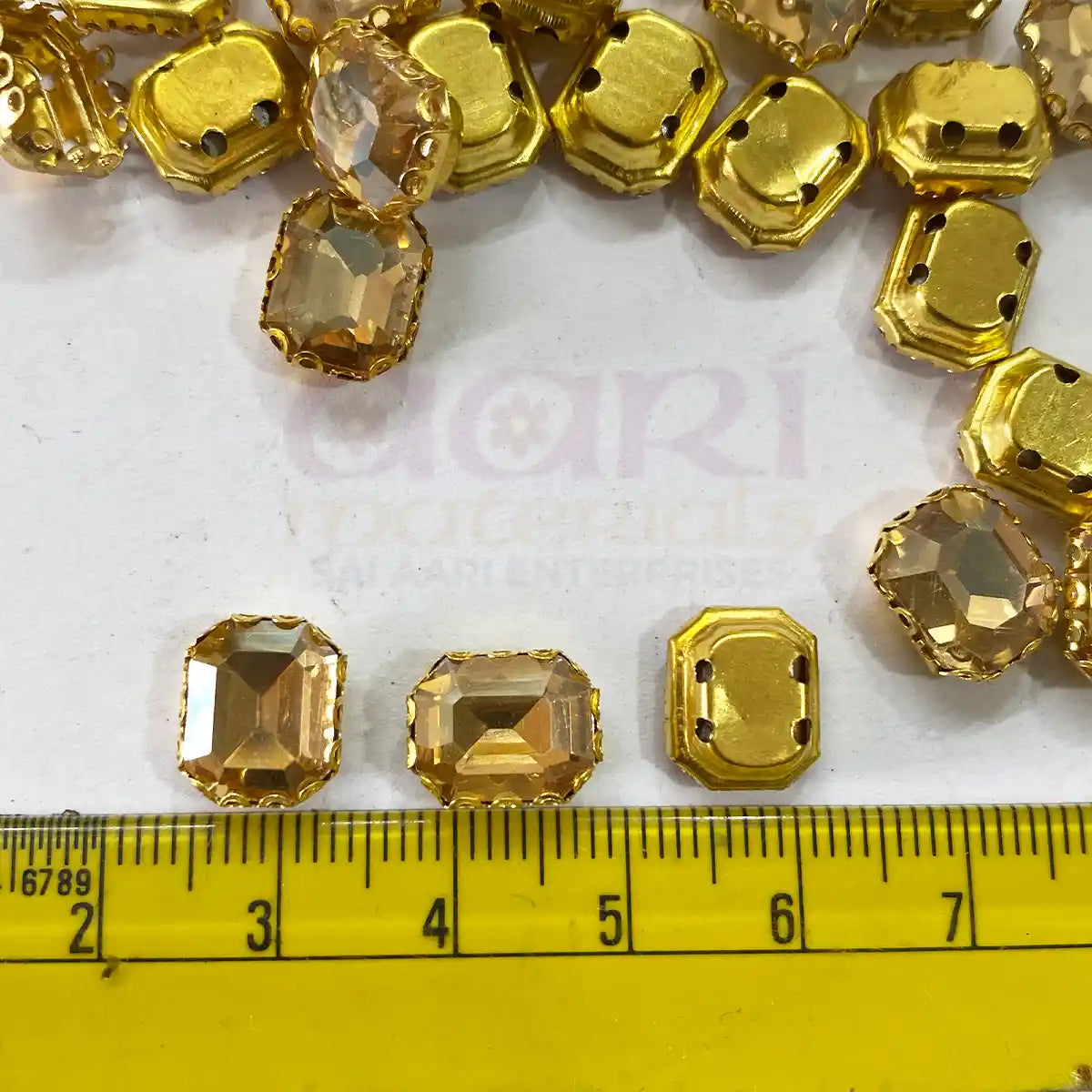 Kundan Clip Stone 10MMx8MM Rectangle Shape (1Piece)