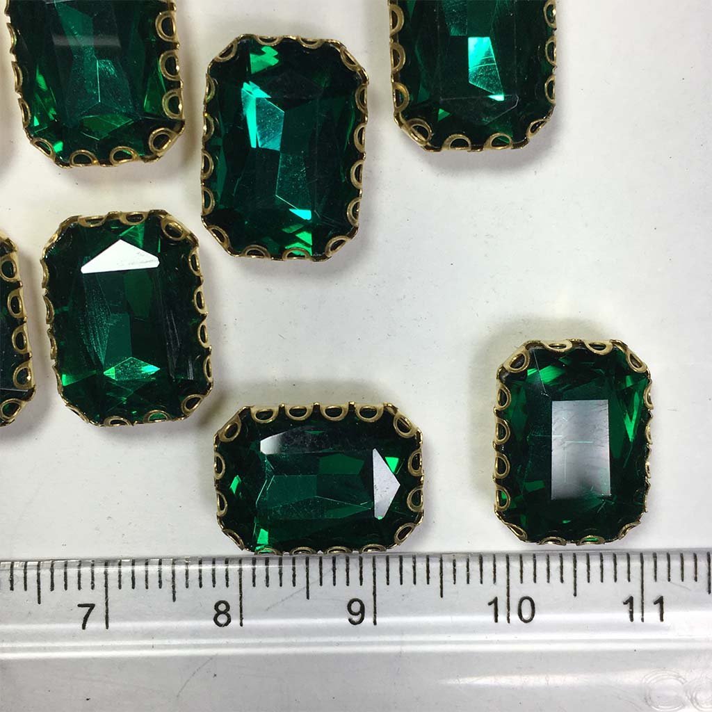 Kundan Clip Stone 14MMx10MM Rectangle Shape (1Piece)