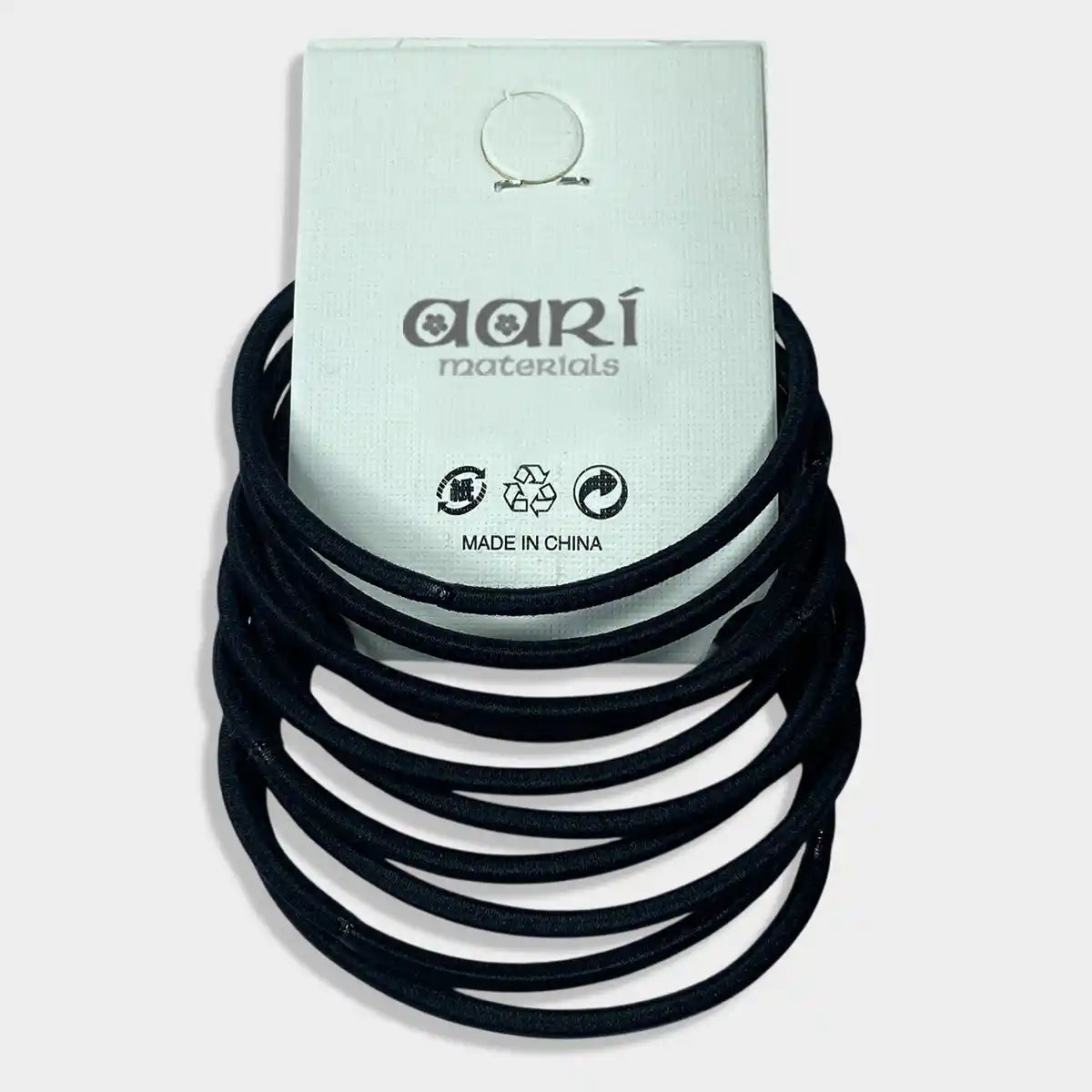 Black Elastic Hair Ties Rubber Bands - Set of 10 Hair Ties