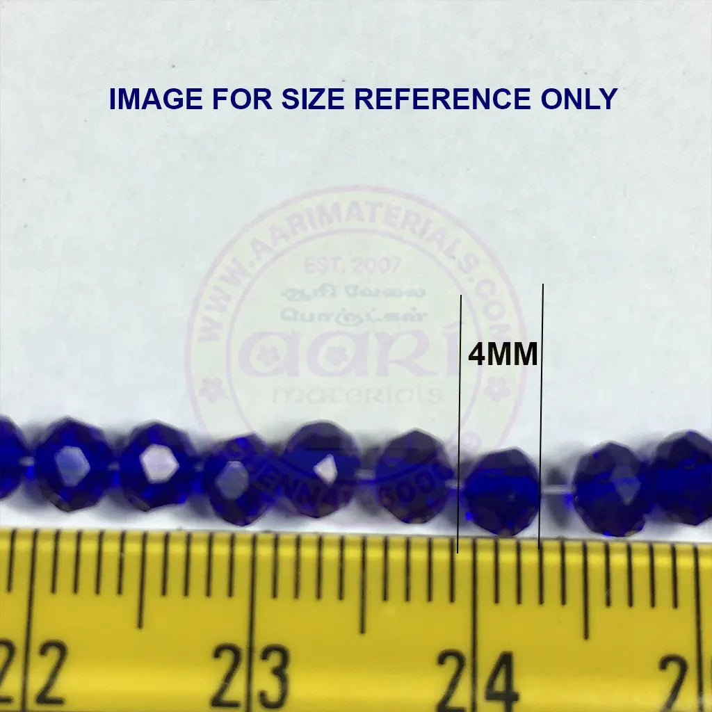 4mm Crystal Diamond Cut Round Faceted Beads 1 String