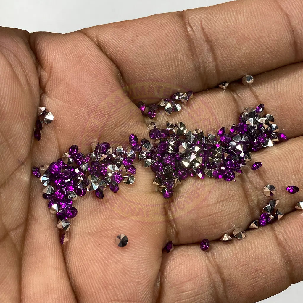 Zicron or Jarkan Stone Diamond Stone (Size SS12) Color Violet (10Grams) Plastic