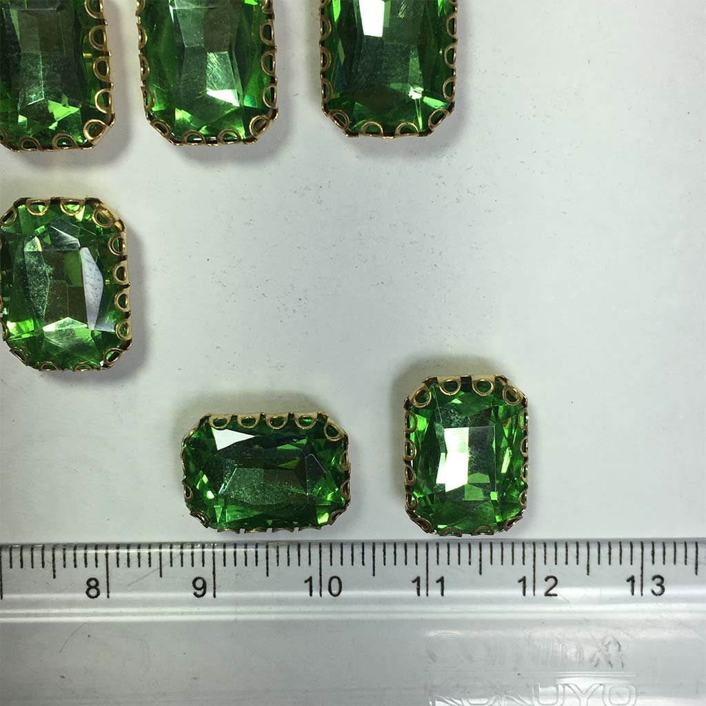 Kundan Clip Stone 14MMx10MM Rectangle Shape (1Piece)