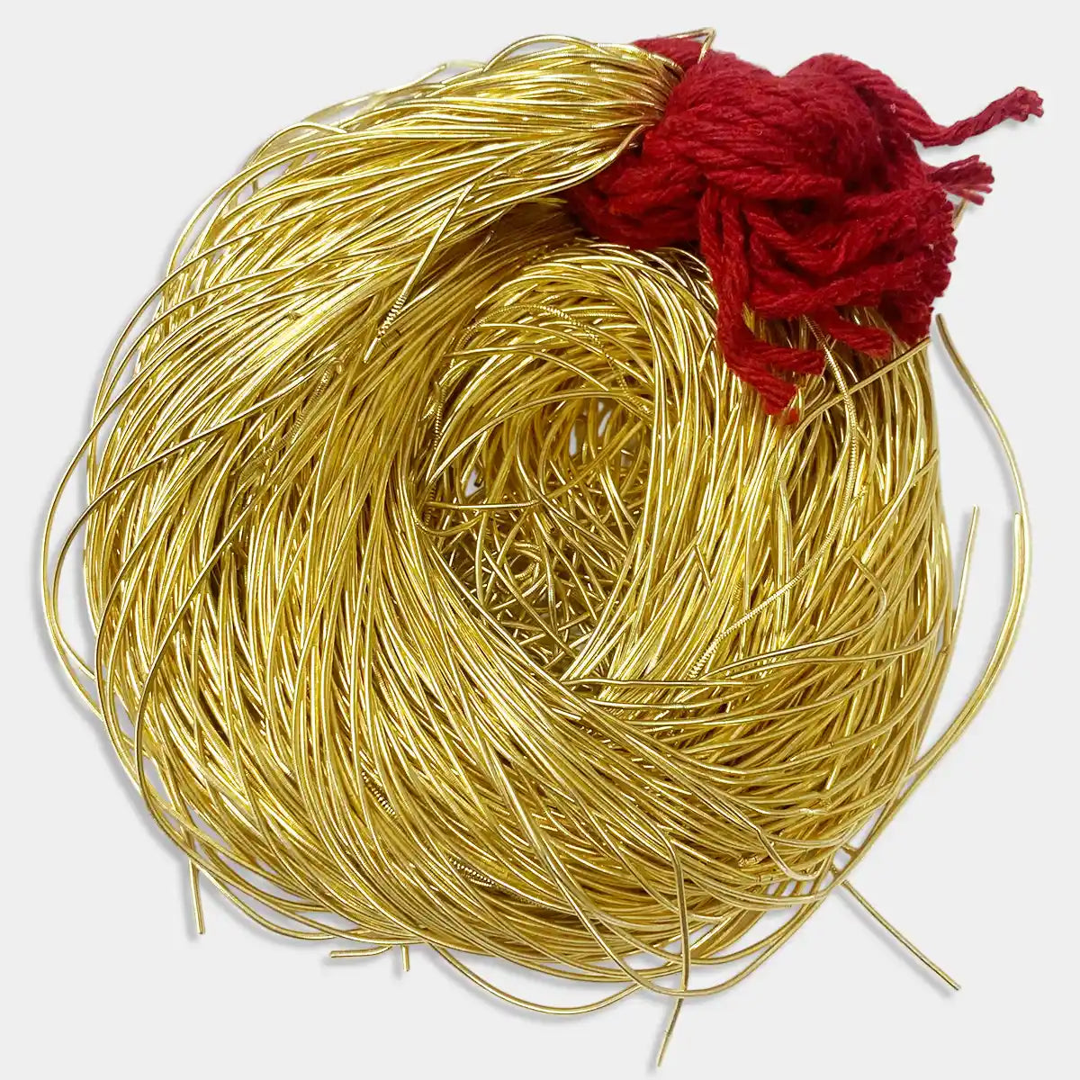 Zardosi or Dabka or French Metallic Wire for Aari work Smooth Finish 1mm Color Light Gold (15grams)