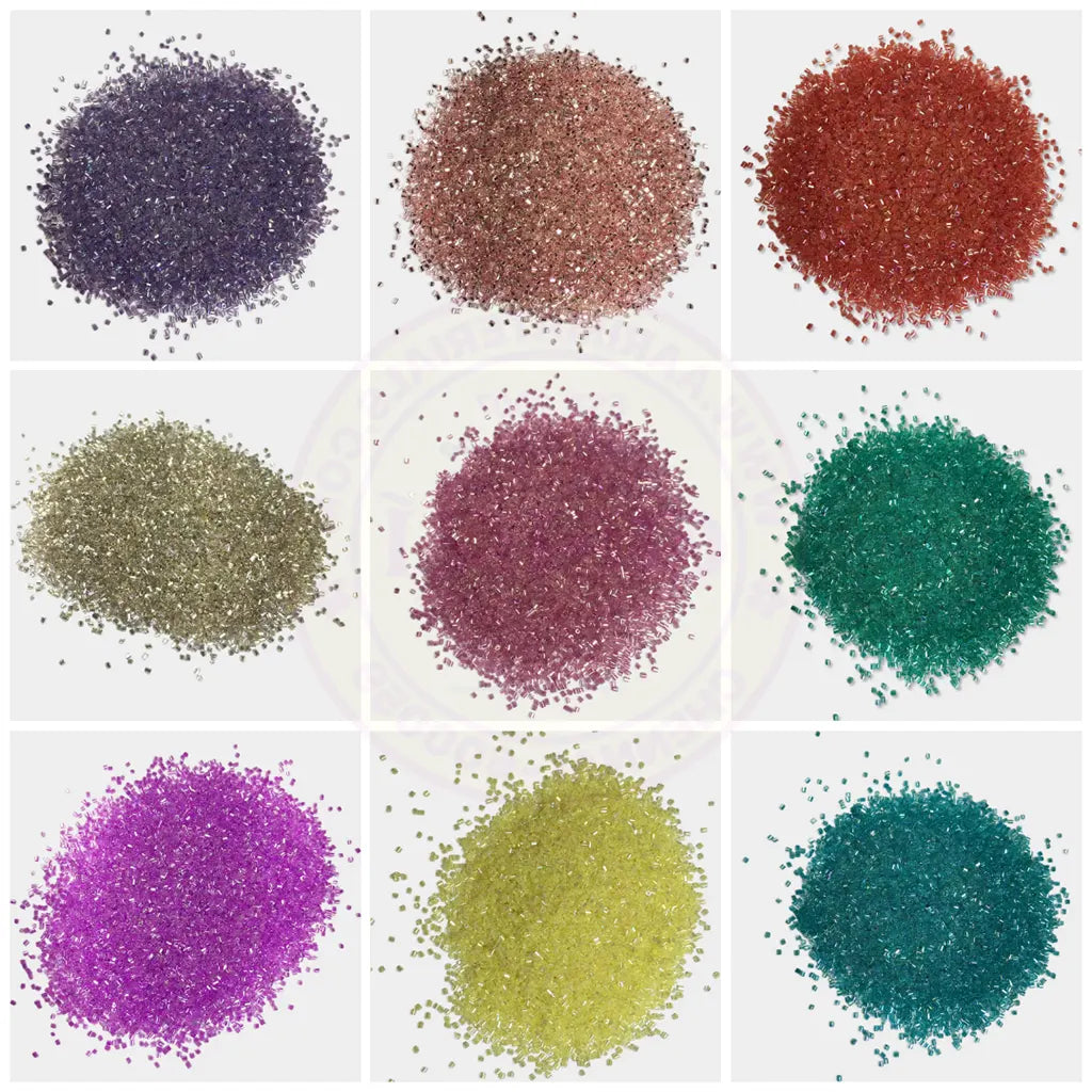 Micro Size Cut Beads or Cutdana 1.2~1.5mm (15-0) Rainbow Shade (25grams)