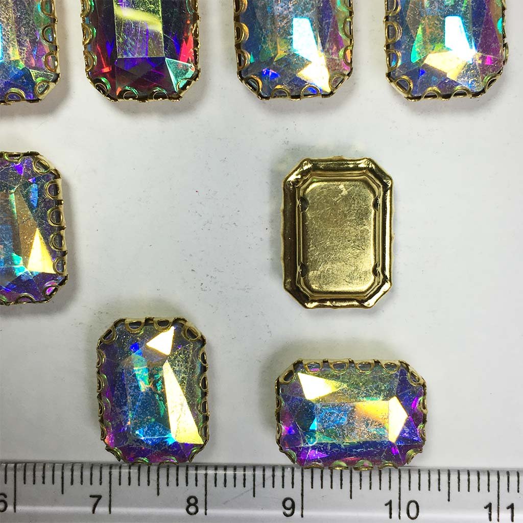 Kundan Clip Stone 14MMx10MM Rectangle Shape (1Piece)