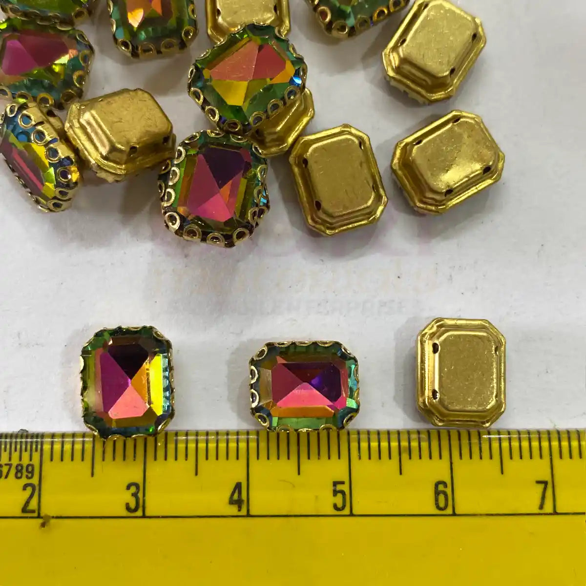 Kundan Clip Stone 10MMx8MM Rectangle Shape (1Piece)