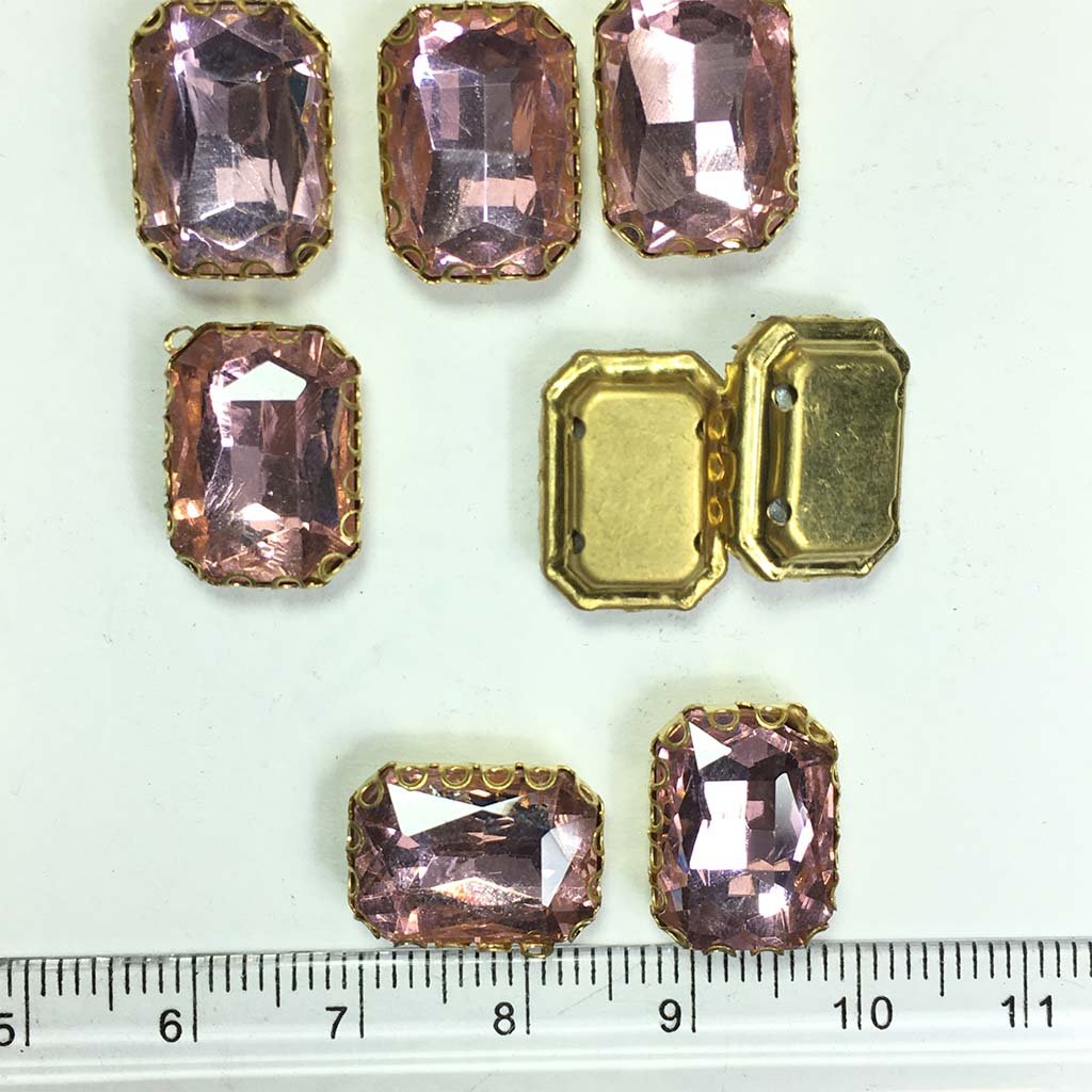 Kundan Clip Stone 14MMx10MM Rectangle Shape (1Piece)