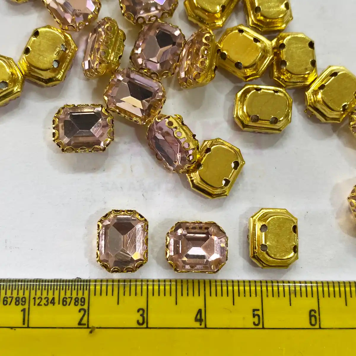 Kundan Clip Stone 10MMx8MM Rectangle Shape (1Piece)