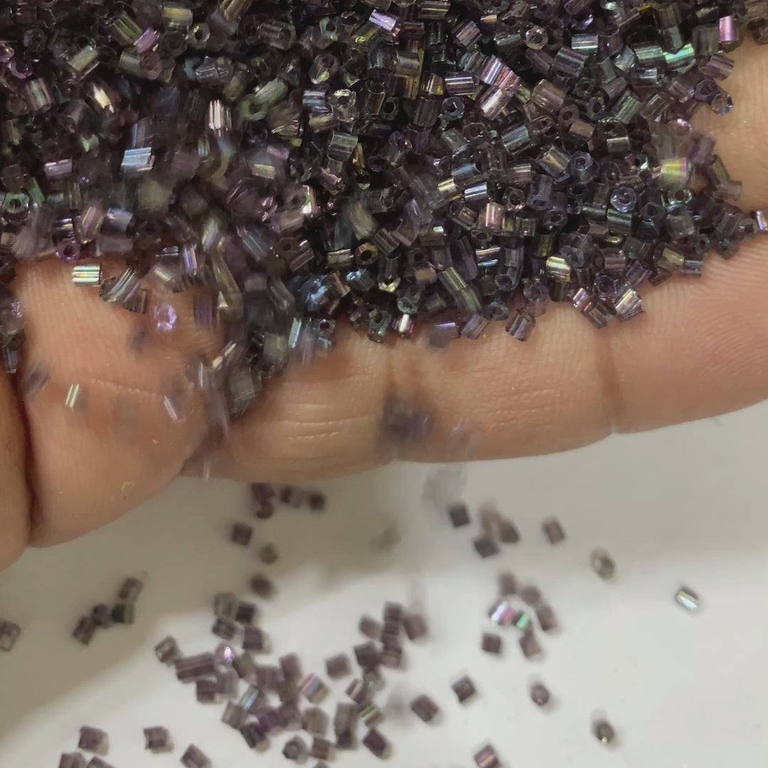 Cut Beads or Cutdana 2mm Black With Multicolor Shade (25grams)