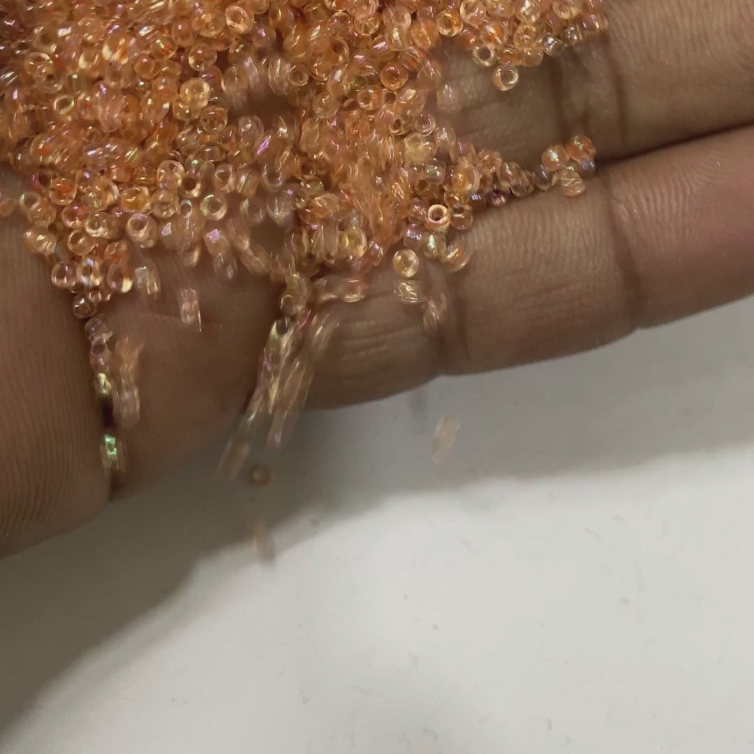 Glass Seed or Sugar Beads 2mm Light Orange Color (25grams)