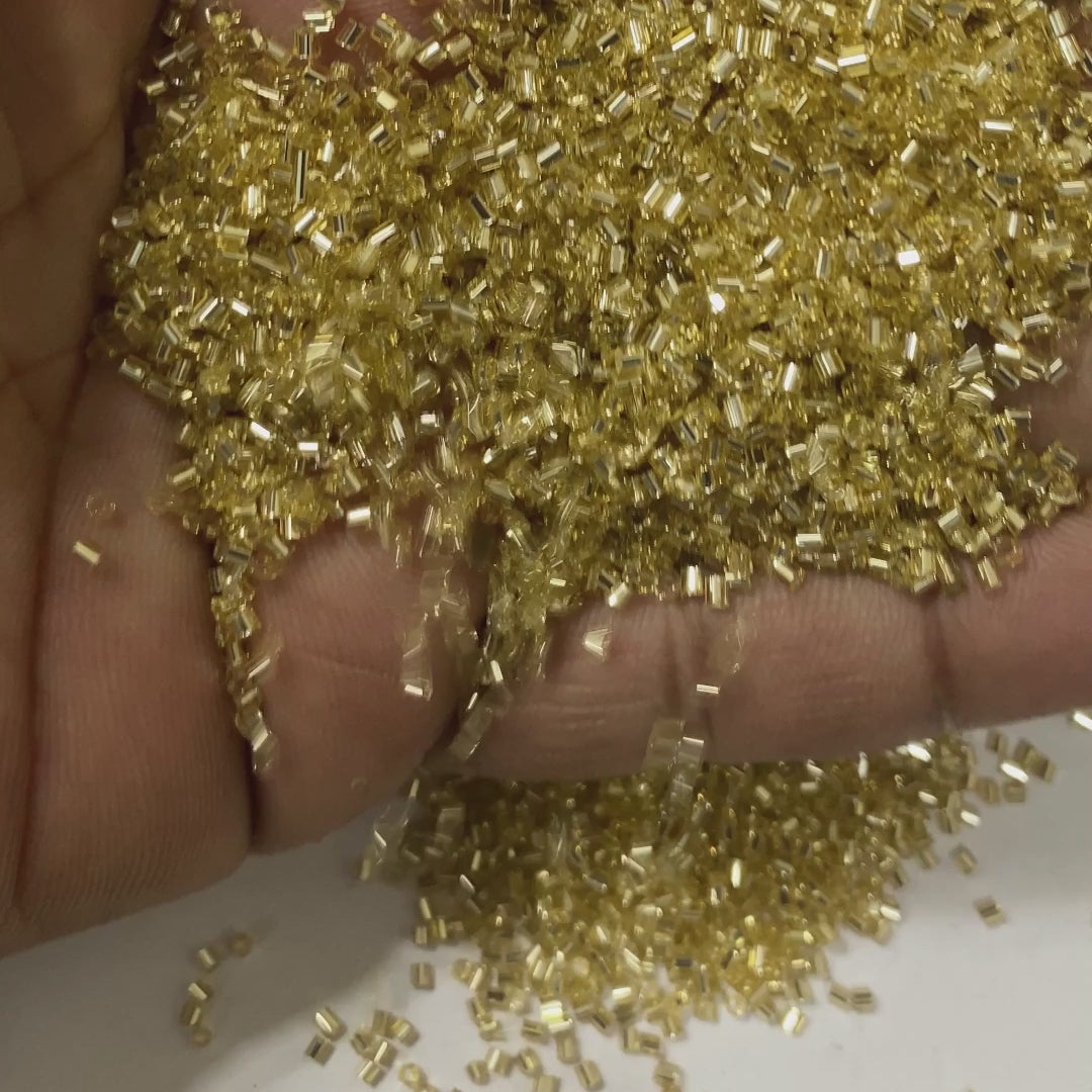 Cut Beads or Cutdana Beads (13/0-2.0mm) Small Size Gold Color (25grams)