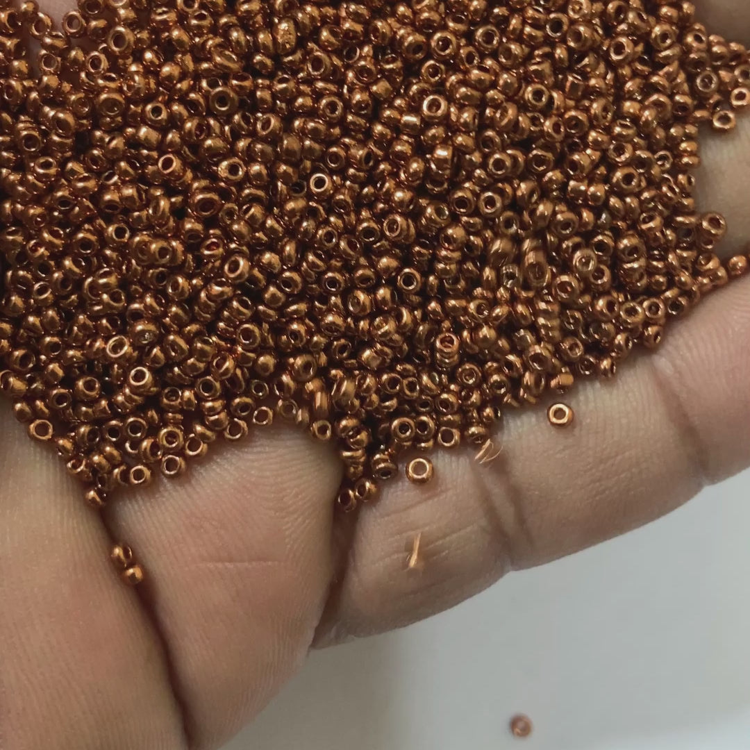 Seed or Sugar Beads (2MM) 12-0 Antique Copper Color – 25 grams