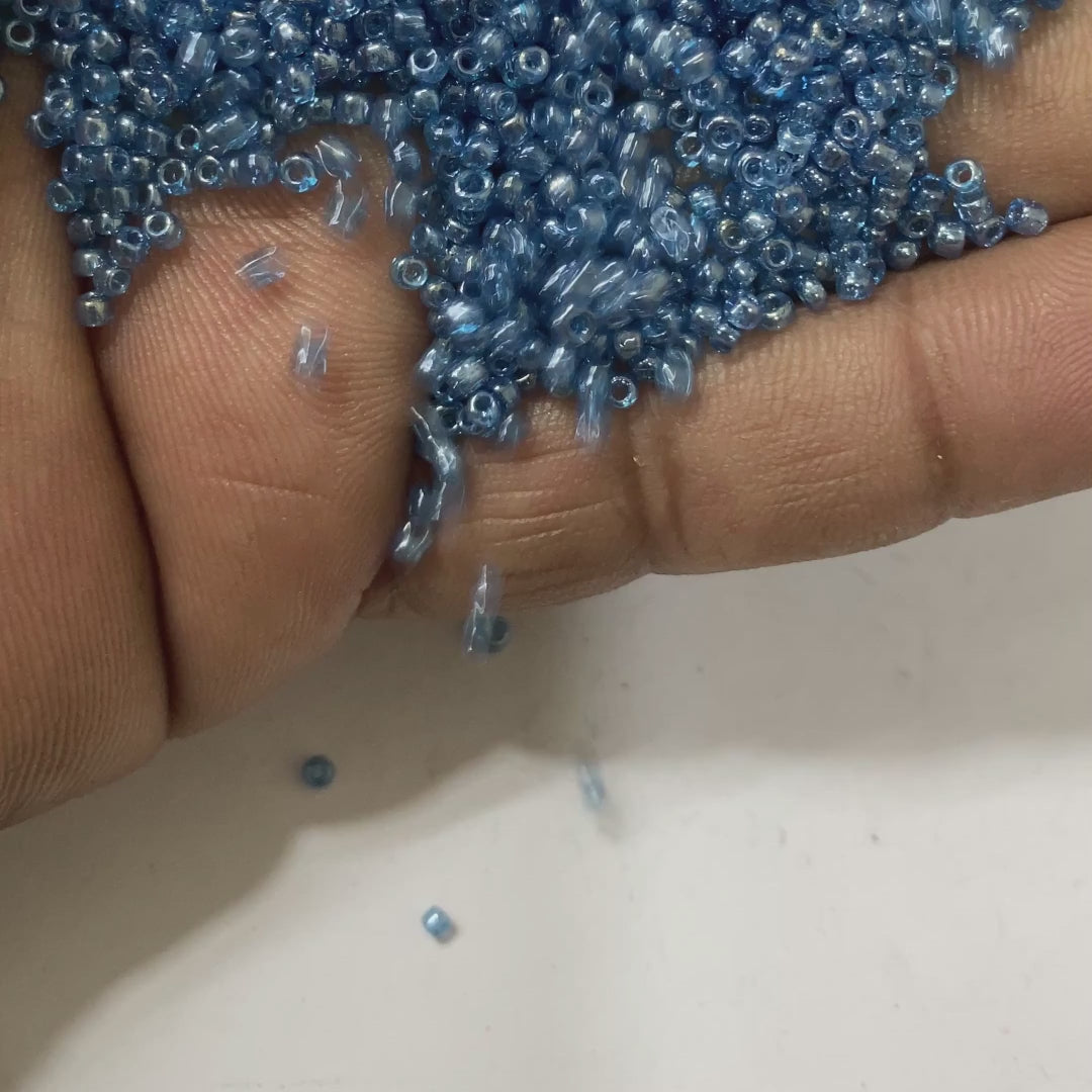 Glass Seed or Sugar Beads 2mm Pastel Blue Color (25grams)