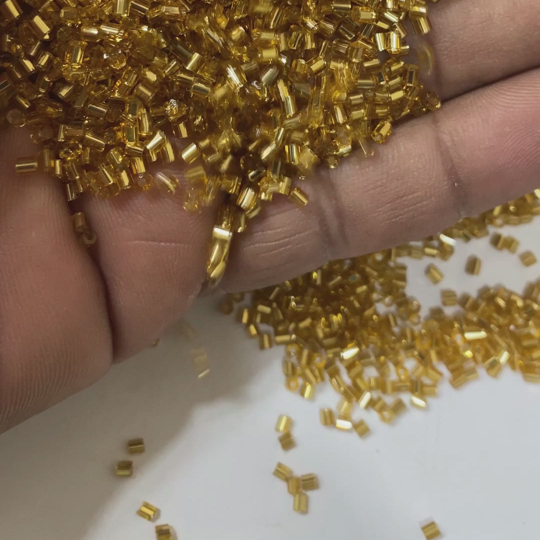 Cut Beads/Glass Seed Beads (11/0-2.0mm) Dark Gold Color (25grams)