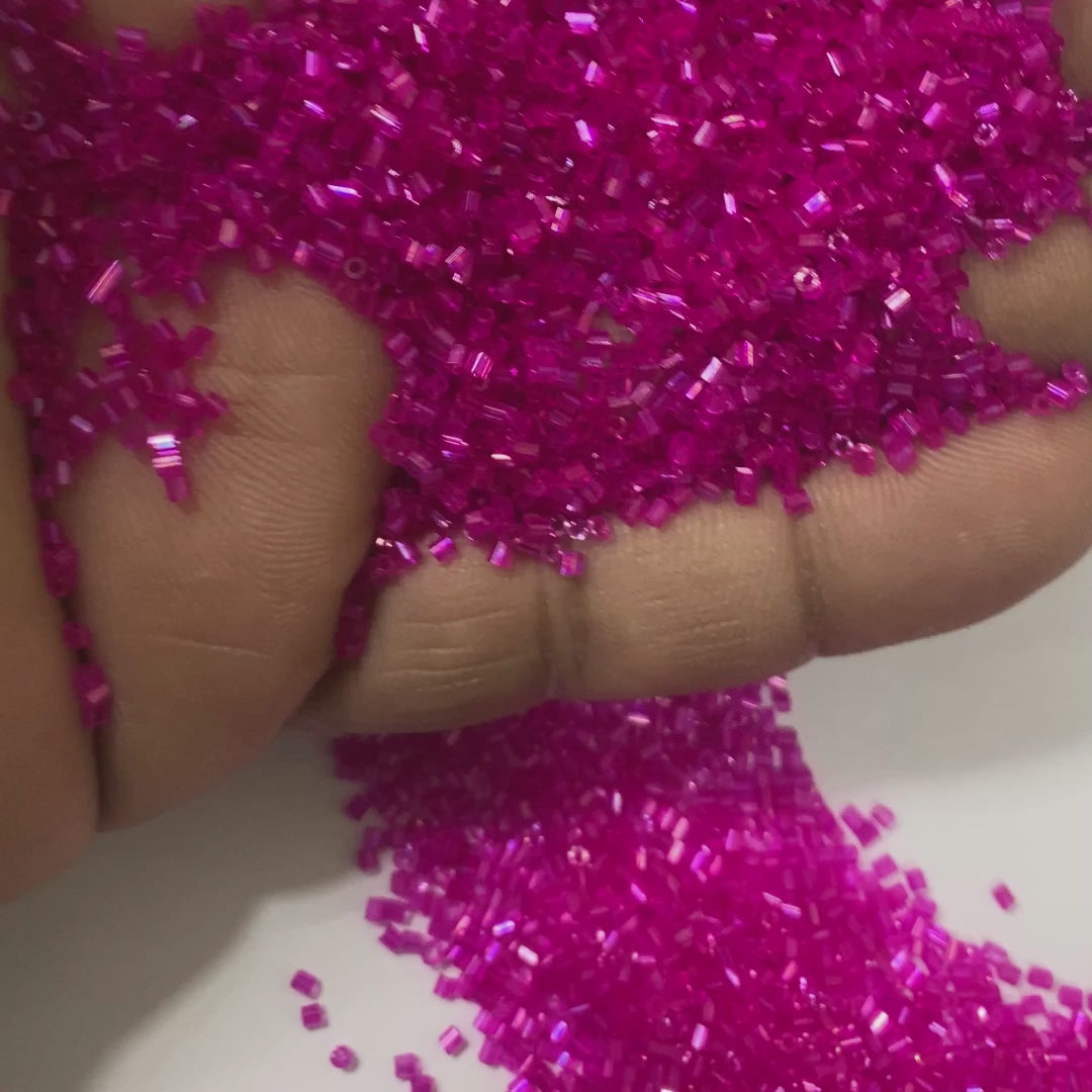 Micro Size 15-0(1.5mm) Cut Beads or Cutdana Rose Color - 25grams (Small Size)