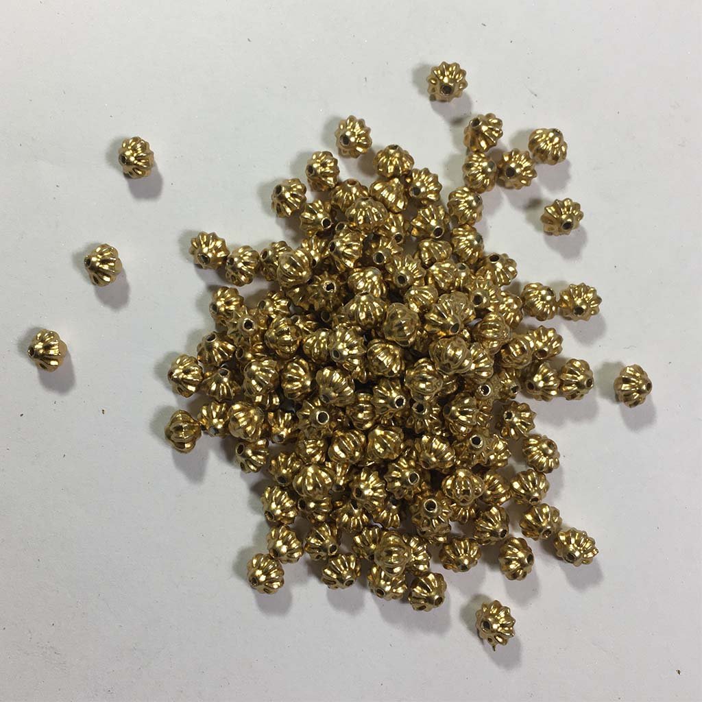 Pumpkin Beads Gold Color 8x5mm (5MM) (25grams)