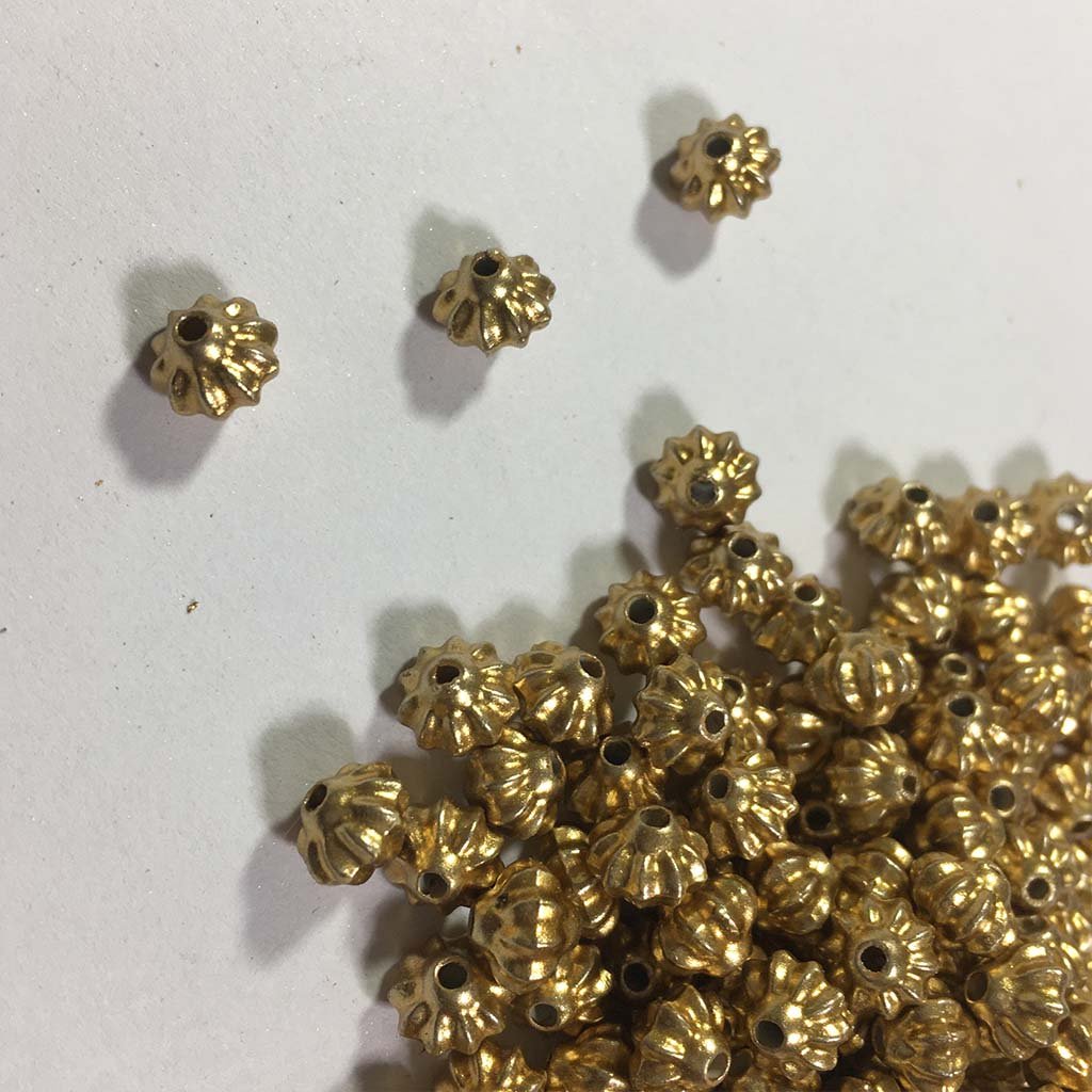 Pumpkin Beads Gold Color 8x5mm (5MM) (25grams)