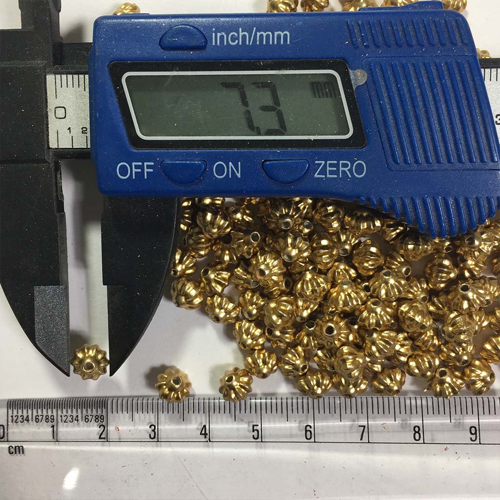 Pumpkin Beads Gold Color 8x5mm (5MM) (25grams)