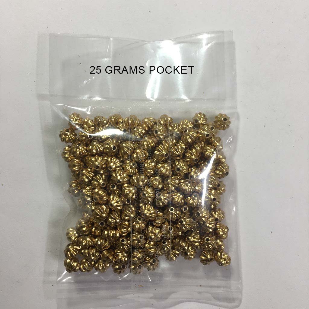 Pumpkin Beads Gold Color 8x5mm (5MM) (25grams)