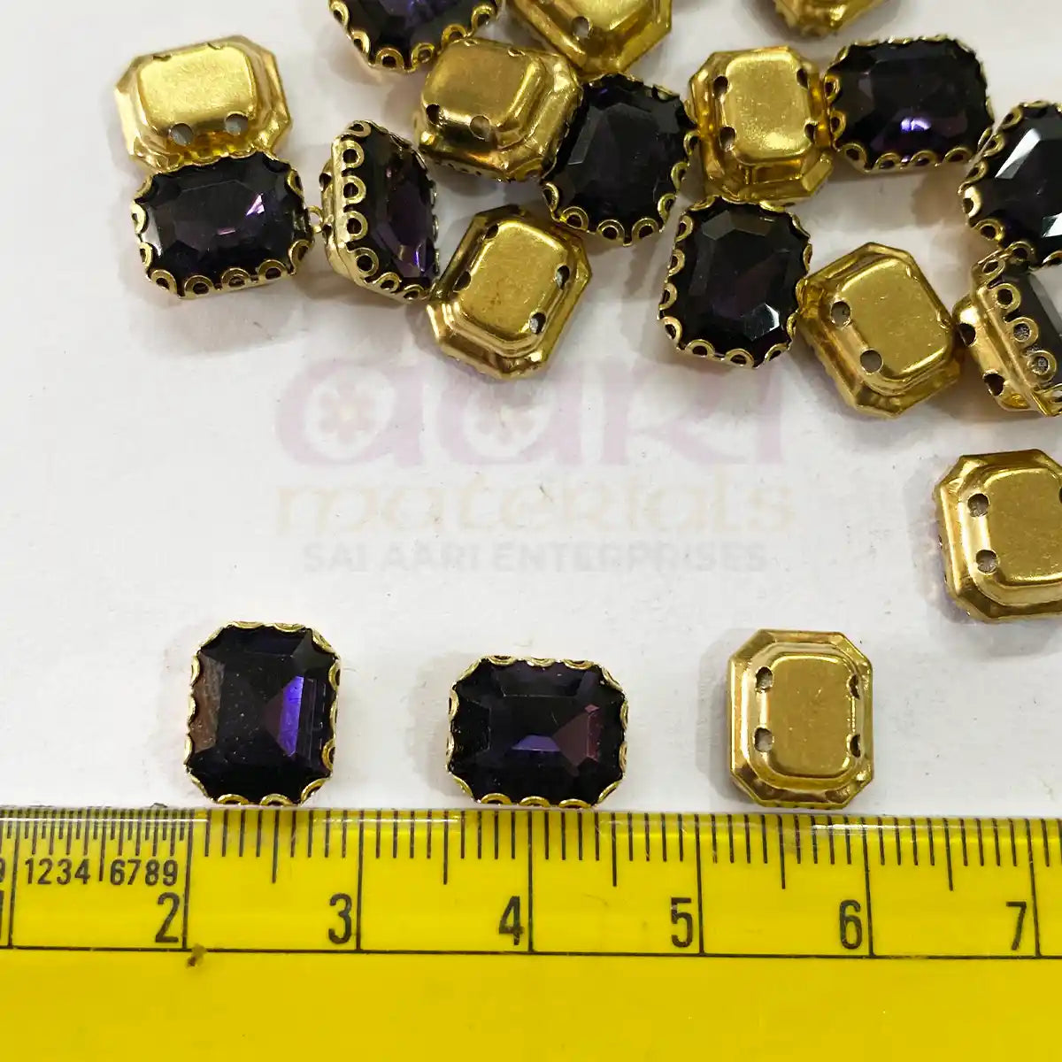 Kundan Clip Stone 10MMx8MM Rectangle Shape (1Piece)