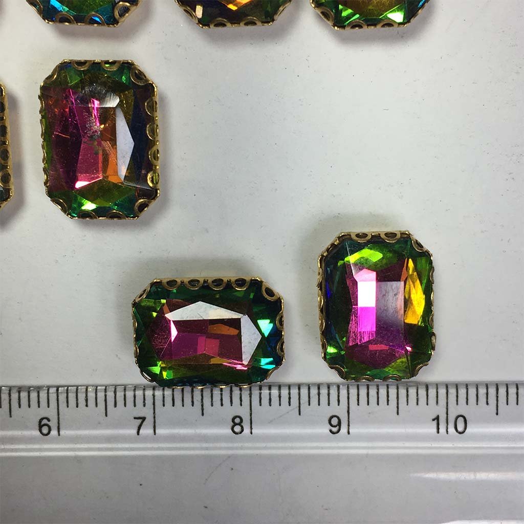 Kundan Clip Stone 14MMx10MM Rectangle Shape (1Piece)