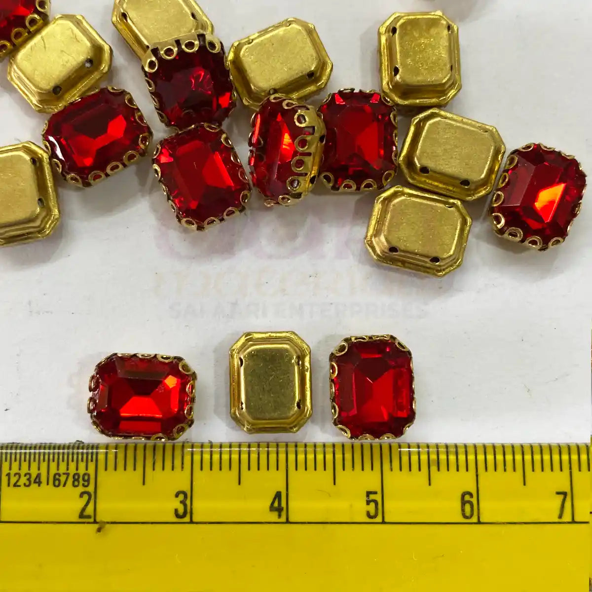 Kundan Clip Stone 10MMx8MM Rectangle Shape (1Piece)