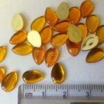 Kundan Stone Drop/Thilak Shape Smooth (10mm X 6mm) Color Orange (10grams) - Image 2