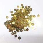 Jamki or Chamki Sequence or Round Shape Sewing Sequins Color Bright or Yellow Gold 5MM (10g)