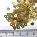 Jamki or Chamki Sequence or Round Shape Sewing Sequins Color Bright or Yellow Gold 5MM (10g) - Image 2