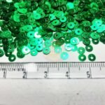 Jamki o rChamki Sequence or Round Shape Sewing Sequins Color Green 4MM (10grams) - Image 2