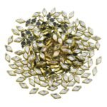 Kundan Stone Flat Back Framed Diamond Shape 8mmX5mm Color White (20grams)