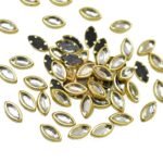 Kundan Stone Flat Back Framed Eye Shape 6mmX4mm Color White (25grams)