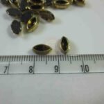 Kundan Stone Flat Back Framed Eye Shape 8mmX5mm Color Gold 20grams - Image 2