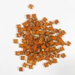 Matt Kundan(Framed) Stones Square Shape 5mm Color Orange (10grams)