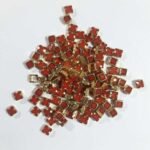 Matt Kundan(Framed) Stones Square Shape 5mm Color Red (10grams)