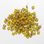 Matt Kundan(Framed) Stones Square Shape 5mm Color Yellow (10grams)