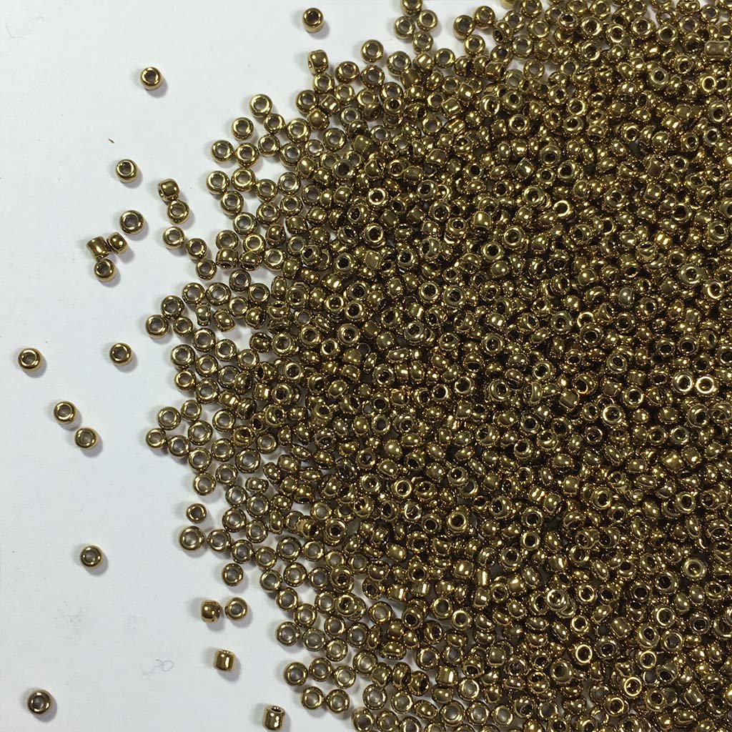 Glass Seed Beads 2MM 12/0 Gold Color (25grams) - Aari & Embroidery