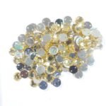 Round Shape Kundan Stone with Hole 8mm Color Gold (10g)