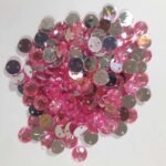 Round Shape Kundan Stone with Hole 8mm Color Pink (10g)