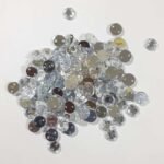 Round Shape Kundan Stone with Hole 8mm Color White (10g)