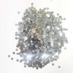 Jamki or Chamki Sequence or Round Shape Sewing Sequins Silver Color 3MM (10g)