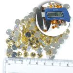 Round Shape Kundan Stone with Hole 8mm Color Gold (10g) - Image 2