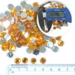 Round Shape Kundan Stone with Hole 8mm Color Light Green (10g) - Image 2